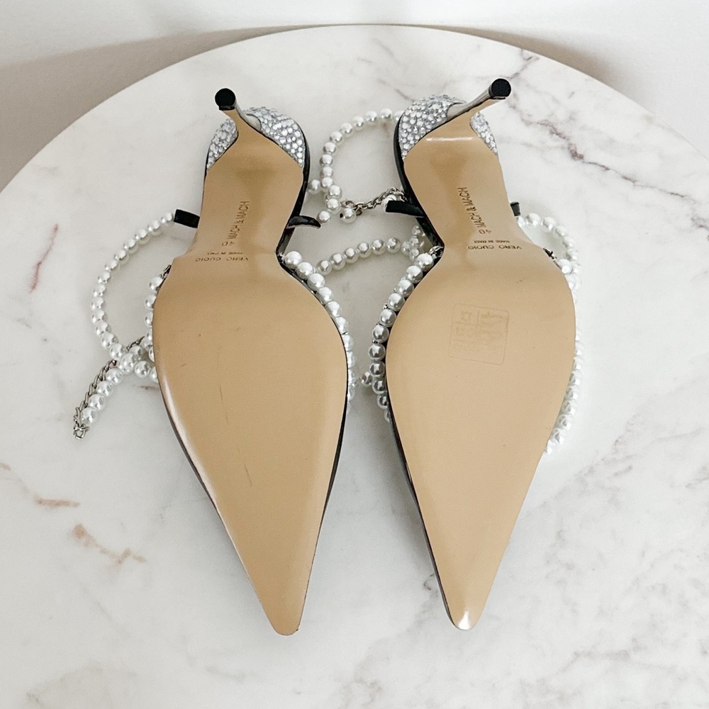 MACH & MACH NEW Diamond Of Elizabeth PVC Patent Leather Pearl Heels Size 10 US - Picture 10 of 10